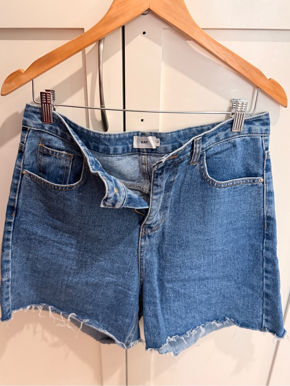 HAY Denim Cutoff Shorts - Medium Blue